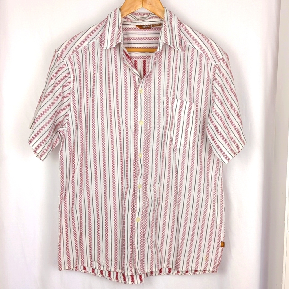 UGLY SHIRT Brand Men's Striped Lightweight Button Down Shirt